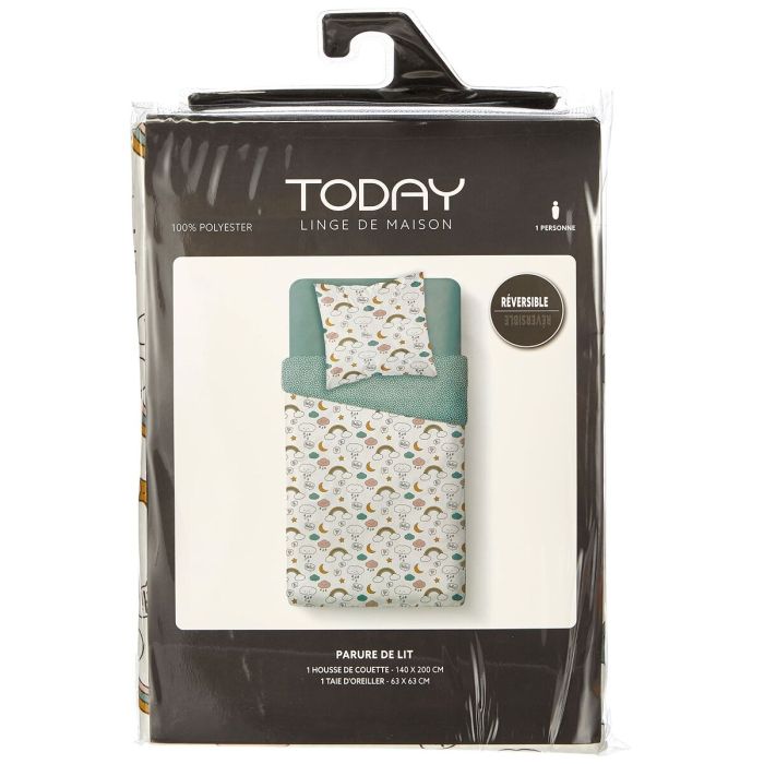 Parure de couette TODAY Blanc Lit simple 140 x 200 cm Enfant 2 Pièces 3