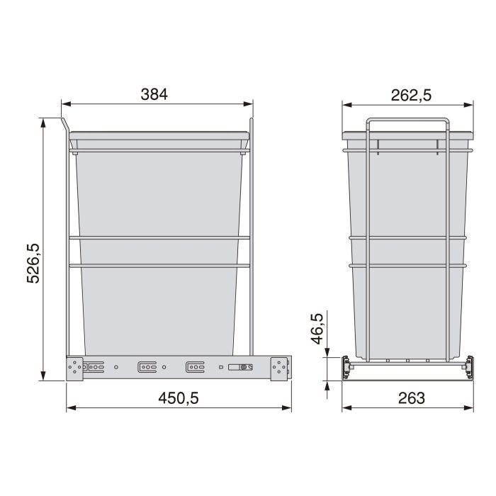 Emuca Poubelle de recyclage Recycle pour cuisine, 35 L, fixation par le bas et extraction manuelle, Plastique gris antracite 5 Emuca Poubelle de recyclage Recycle pour cuisine, 35 L, fixation par le bas et extraction manuelle, Plastique gris antracite 5