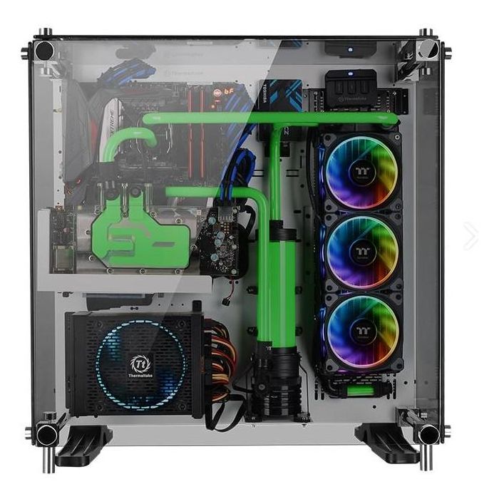 140mm Thermaltake Riing Plus 14 LED RGB Radiator Fan TT Premium Black 3 Pack 5 140mm Thermaltake Riing Plus 14 LED RGB Radiator Fan TT Premium Black 3 Pack 5