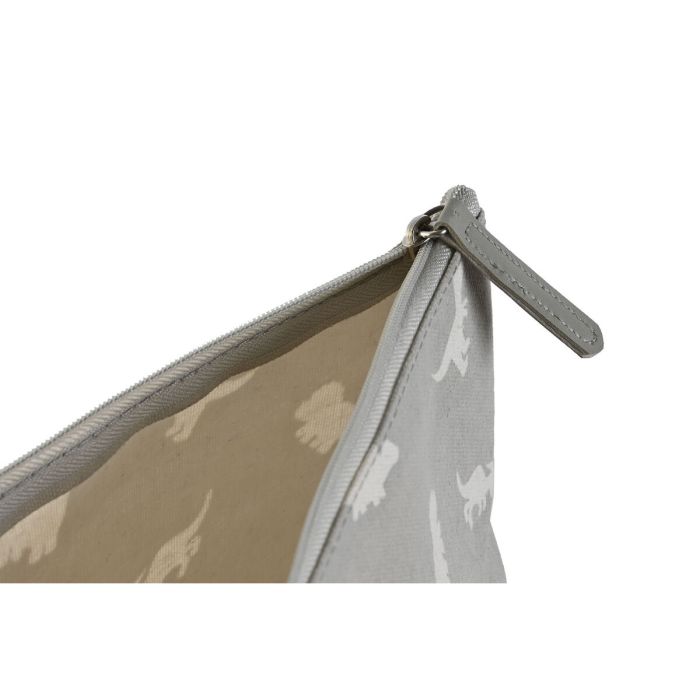 Nécessaire de Voyage DKD Home Decor Blanc Gris Coton 33 x 8 x 21 cm (2 Unités) 1
