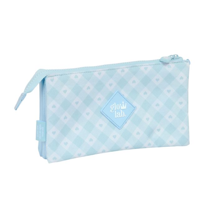 Trousse Fourre-Tout Triple Glow Lab Cisnes Bleu clair 22 x 12 x 3 cm 2