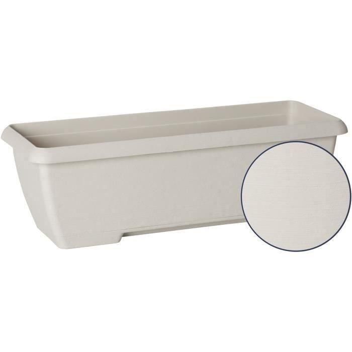 Jardiniere - GARDEN ID Teramo - Blanc 60 cm - Solidité - Réserve d'eau intégrée - Recyclé & 100% recyclable - Volume pour plantes 1