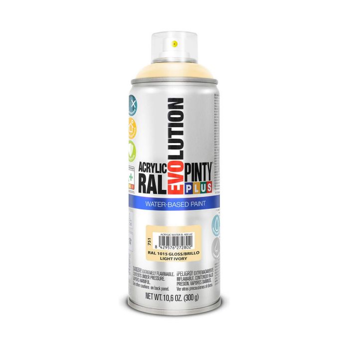 Peinture en spray Pintyplus Evolution RAL 1015 400 ml Base d'eau Light Ivory 0 Peinture en spray Pintyplus Evolution RAL 1015 400 ml Base d'eau Light Ivory 0