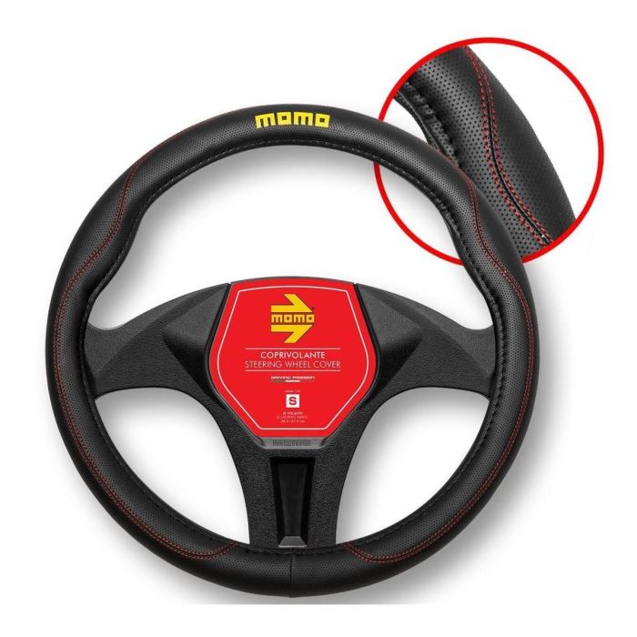 Momo Housse De Volant Momo 011 Confort Noir-Rouge Pu S 38 cm-39 cm SWC011BR 1 Momo Housse De Volant Momo 011 Confort Noir-Rouge Pu S 38 cm-39 cm SWC011BR 1