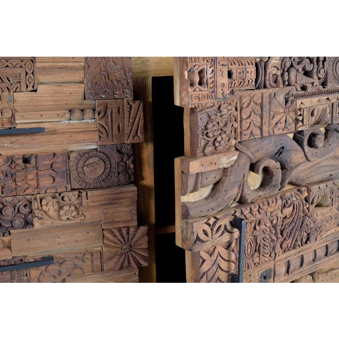 GINER Y COLOMER - Buffet en bois de manguier récupéré naturel - 2 portes et 3 tiroirs - Dimensions 150 x 50 x 90 cm 4 GINER Y COLOMER - Buffet en bois de manguier récupéré naturel - 2 portes et 3 tiroirs - Dimensions 150 x 50 x 90 cm 4