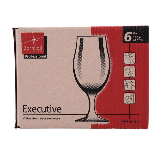 Caja 6 Copas Cerveza Vidrio Executive Bormioli Rocco 37 cL 2