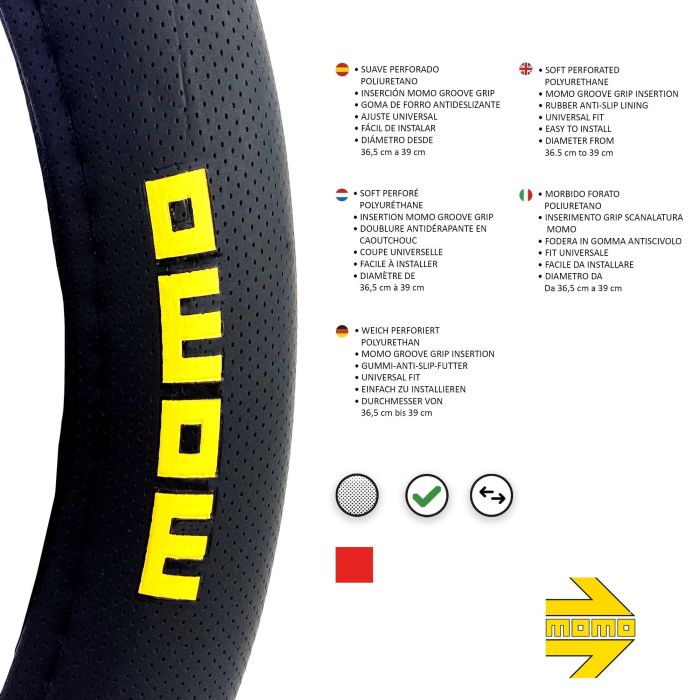 Momo Housse De Volant Universel Noir Et Rouge 38-39 cm MOMLSWC010BR 4 Momo Housse De Volant Universel Noir Et Rouge 38-39 cm MOMLSWC010BR 4