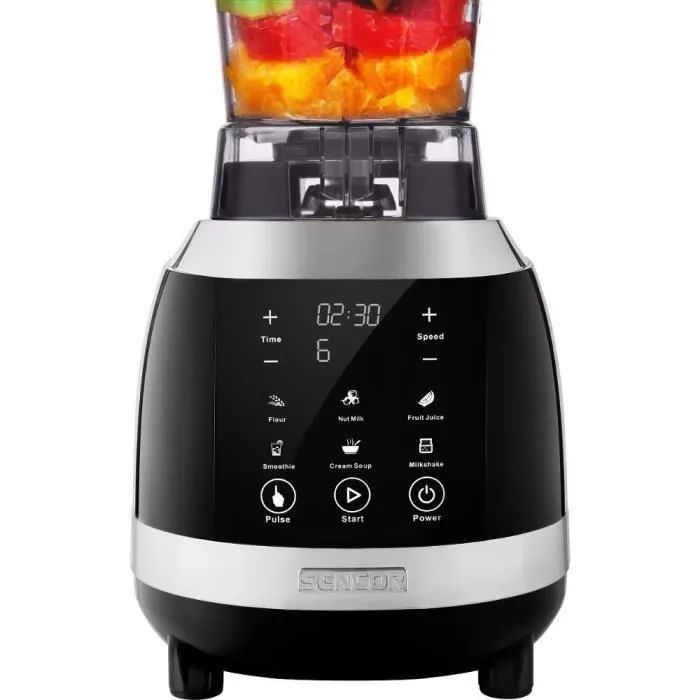 Sencor SBU 7730BK Blender 1800 W Bol 2 L 8 Vitesses 6 Programmes Lames Acier Inoxydable Tritan pour Smoothies et Milkshakes
