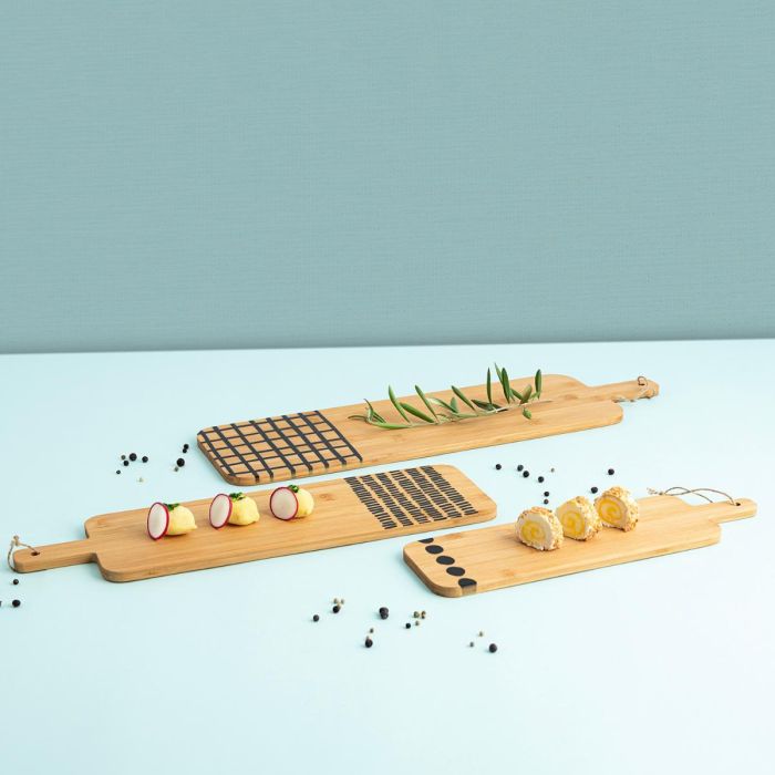 Tabla de Servir Bambú Zigzag Bidasoa 35x10x1 cm (12 Unidades) 2