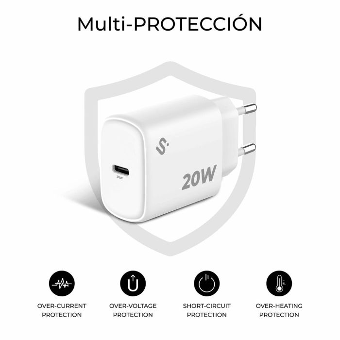 Chargeur mural Subblim SUBCHG-6G2001 Blanc 20 W 4