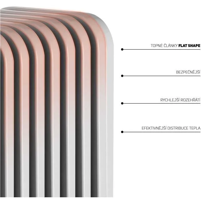 Sencor Radiateur électrique bain d'huile SOH 3411WH, 2300 W, 3 niveaux de chaleur, protection surchauffe, blanc, pour pièces 16-23 m2