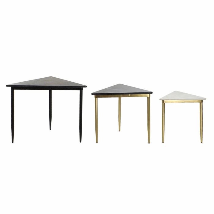 Set de 3 Tables Gigognes DKD Home Decor Blanc Noir Vert Doré 68 x 46,5 x 53 cm 0 Set de 3 Tables Gigognes DKD Home Decor Blanc Noir Vert Doré 68 x 46,5 x 53 cm 0
