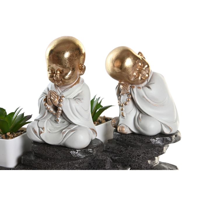 Figurine Décorative DKD Home Decor Noir Doré Blanc Résine Moine Oriental (21 x 7,5 x 25 cm) (2 Unités) 2 Figurine Décorative DKD Home Decor Noir Doré Blanc Résine Moine Oriental (21 x 7,5 x 25 cm) (2 Unités) 2