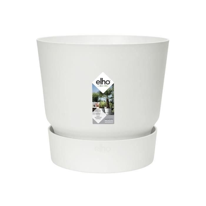ELHO Pot de fleurs rond Greenville 30 - Extérieur - Ø 29,5 x H 27,8 cm - Blanc 1 ELHO Pot de fleurs rond Greenville 30 - Extérieur - Ø 29,5 x H 27,8 cm - Blanc 1