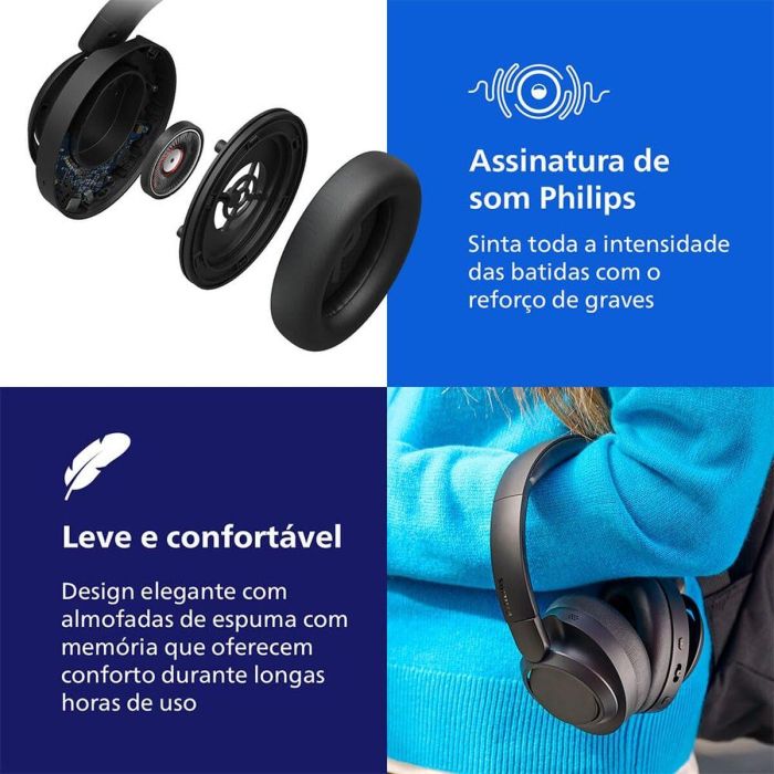 Casque Philips TAH6509BK Noir 6 Casque Philips TAH6509BK Noir 6