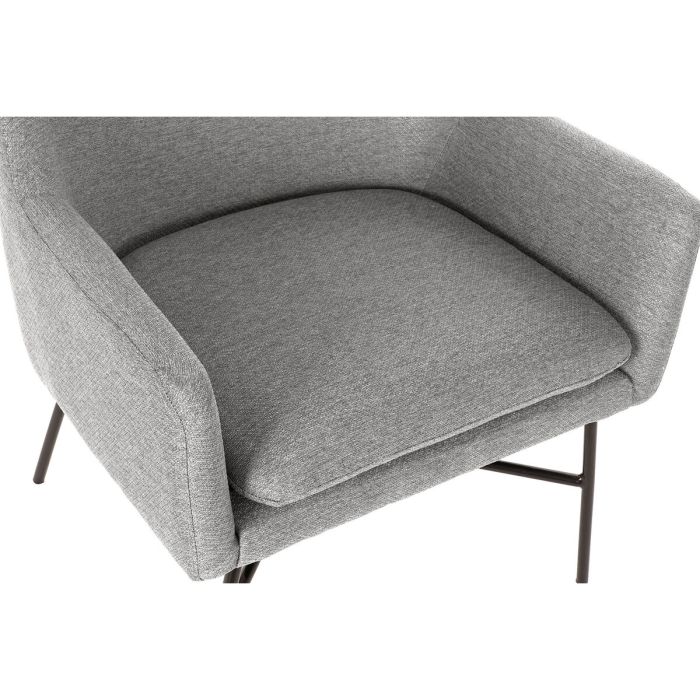 Fauteuil DKD Home Decor Noir Gris clair Métal 66 x 62 x 76,5 cm 6