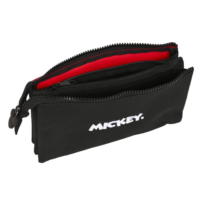 Trousse Fourre-Tout Triple Mickey Mouse Clubhouse Mickey mood Noir Rouge 22 x 12 x 3 cm 2
