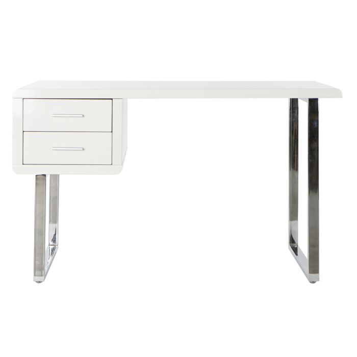 Bureau DKD Home Decor Blanc Argenté Métal Bois MDF 120 x 55 x 76 cm 1