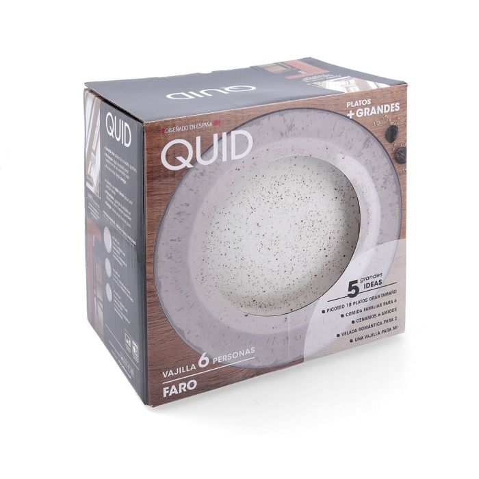 Assiettes Quid Faro Blanc Céramique 18 Pièces 1 Assiettes Quid Faro Blanc Céramique 18 Pièces 1