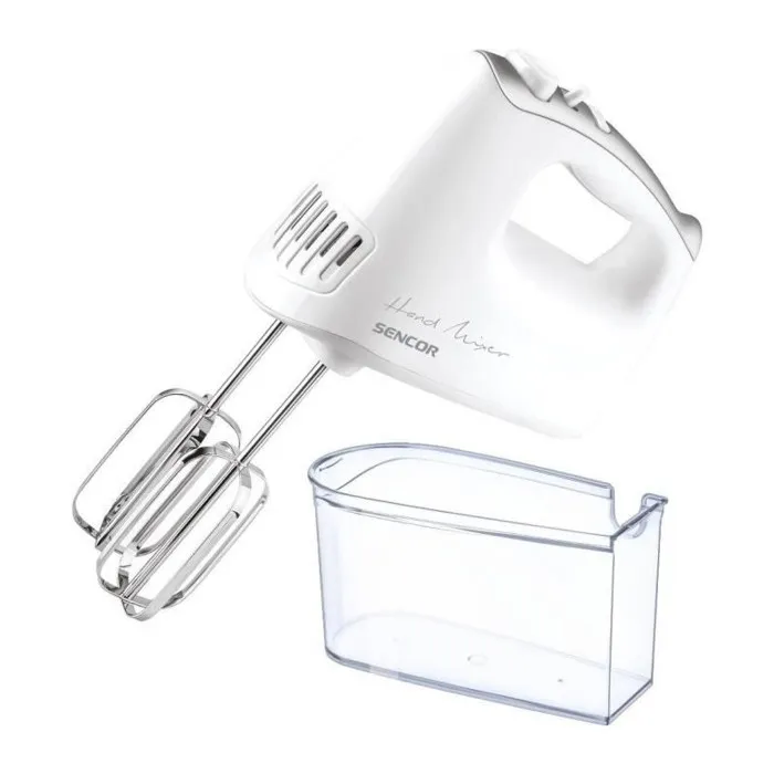Sencor SHM 5206WH-EUE3 Batteur à Main 500 W - 5 Vitesses, Fonction Turbo avec 3 Accessoires et Boîte de Rangement