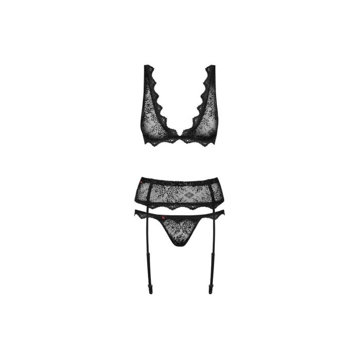 Ensemble de Lingerie en Dentelle Obsessive Emperita Noir L/XL 3