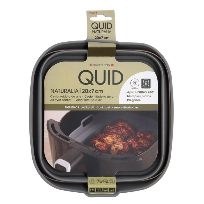 Cesta Cuadrada Silicona Plegable Naturalia Quid 20x20x8 cm 5