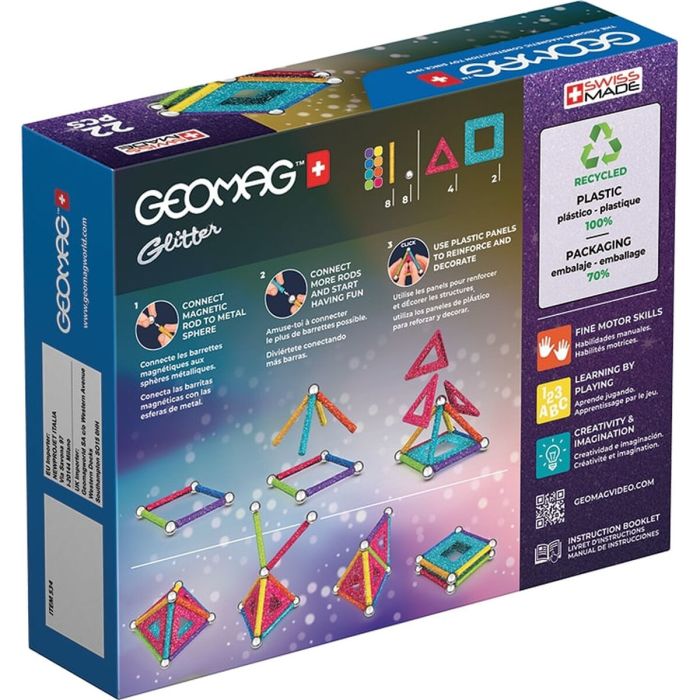 Playset Geomag Glitter (22 Pièces) 2