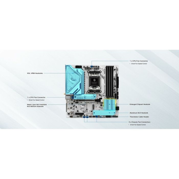 Carte Mère ASRock B850M Steel Legend WiFi Intel Wi-Fi 6 AMD AM5 AMD B850 9