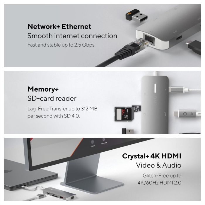 Hub USB Linq Byelements LQ49081 Blanc Gris 11