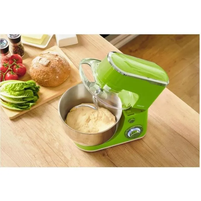 Robot pâtissier Sencor STM 3631GR, 1300 W, 5.5 L, inox, 6 vitesses, fonction pulse, multifonction