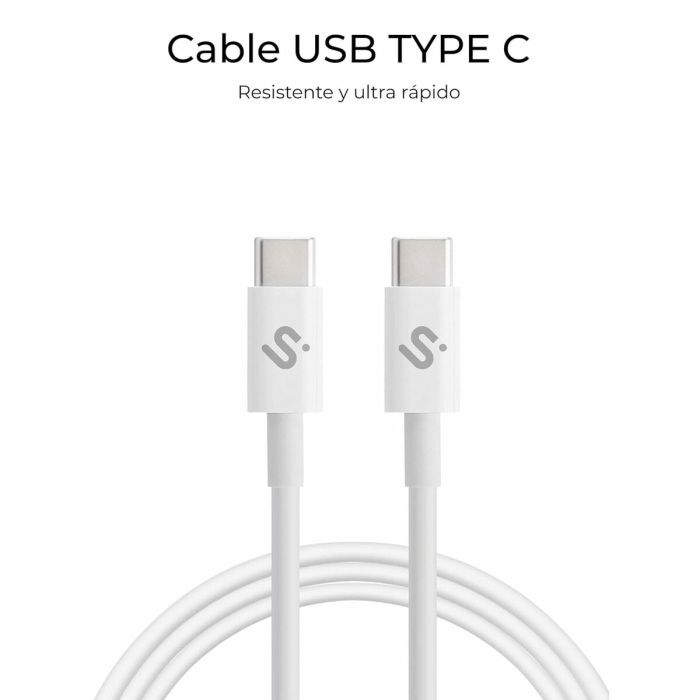 Câble USB-C vers USB-C Subblim PLUS Noir 1 m 4 Câble USB-C vers USB-C Subblim PLUS Noir 1 m 4