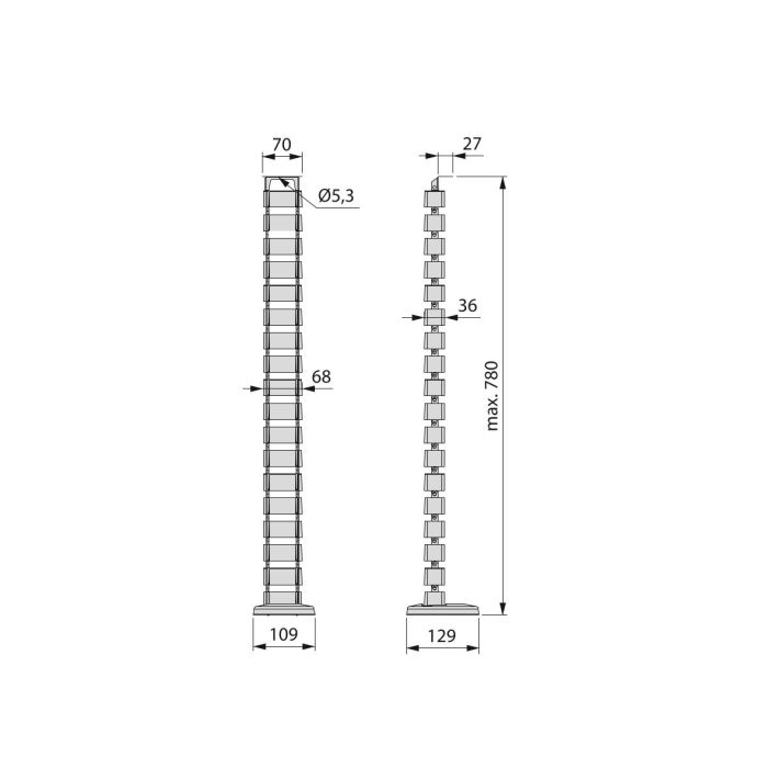 Emuca Colonne passe-câbles Pipe 4, Plastique, Peint aluminium 2 Emuca Colonne passe-câbles Pipe 4, Plastique, Peint aluminium 2