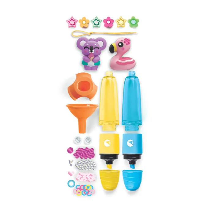 Clementoni - Crée tes fluos - Summer Friends - Coffret créatif pour assembler et personnaliser 2 surligneurs Clementoni - Crée tes fluos - Summer Friends - Coffret créatif pour assembler et personnaliser 2 surligneurs