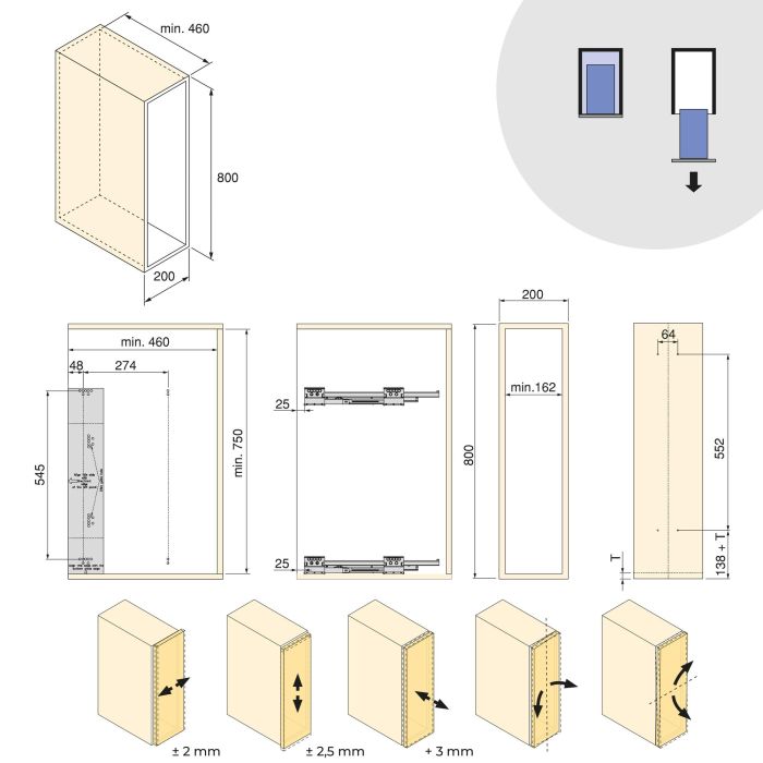 Emuca Porte-bouteilles latéral extractible Harmony avec fermeture amortie, Module largeur 200mm hauteur 800mm, Acier et Bois, Gris anthracite 10 Emuca Porte-bouteilles latéral extractible Harmony avec fermeture amortie, Module largeur 200mm hauteur 800mm, Acier et Bois, Gris anthracite 10