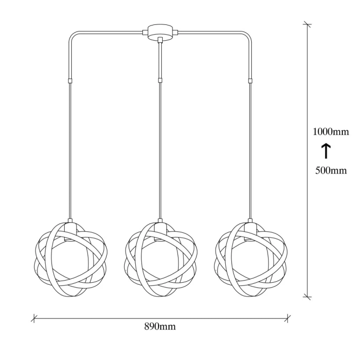 Lampe Suspendue Bikaner Noire 3 x E 27 OPV-892OPV1611 1