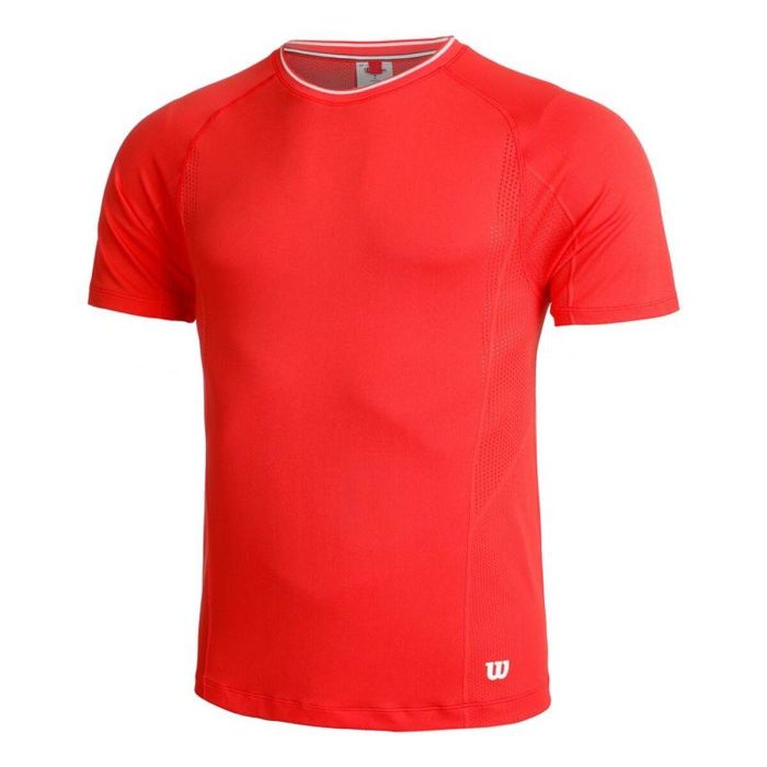 T-shirt à manches courtes homme Wilson Wilson Team Seamless Crew Rouge Padel S