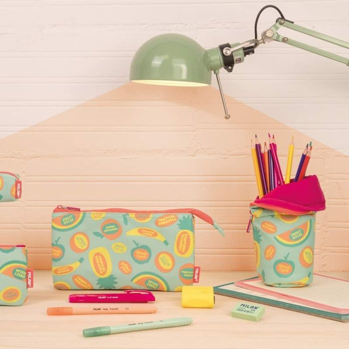 Trousse d'écolier Milan FRUTIKIS Vert Orange 21 x 11,5 x 8 cm 1 Trousse d'écolier Milan FRUTIKIS Vert Orange 21 x 11,5 x 8 cm 1