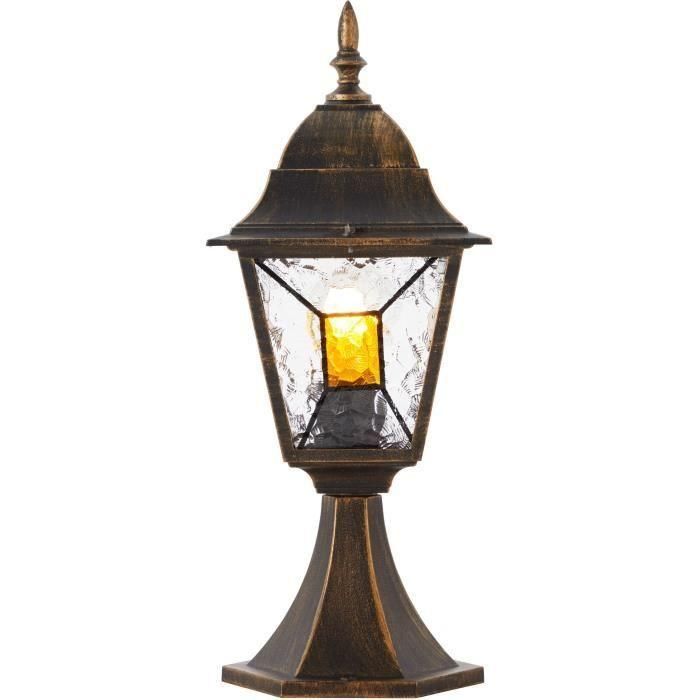 Borne extérieure JANEL - BRILLIANT - noir doré - métal/verre - E27 max 60W - IP44 0 Borne extérieure JANEL - BRILLIANT - noir doré - métal/verre - E27 max 60W - IP44 0