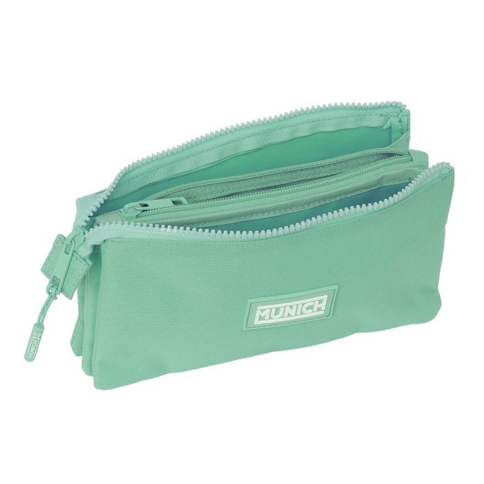 Trousse Fourre-Tout Triple Munich Basic Turquoise 22 x 12 x 3 cm 1