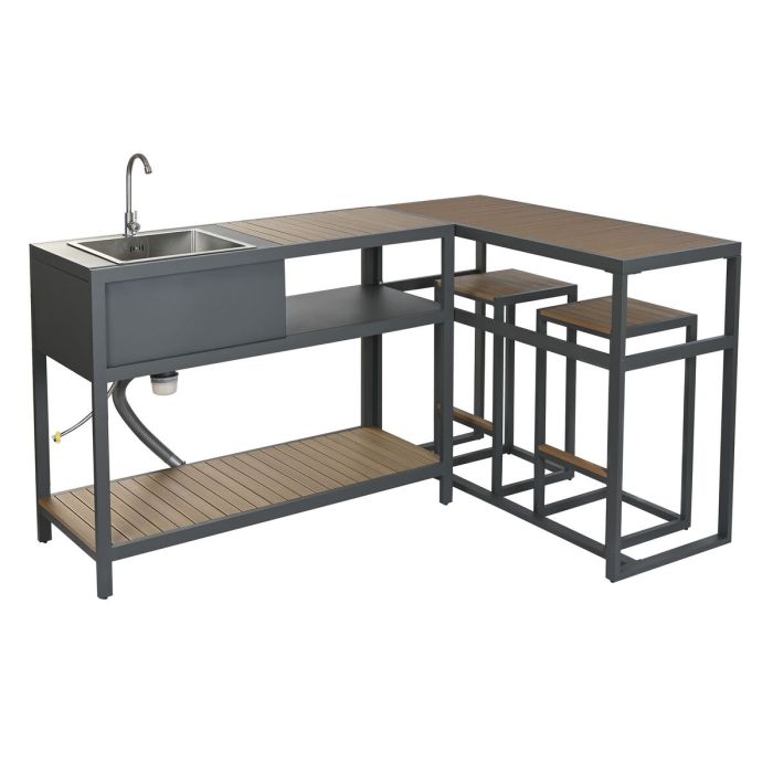 Meuble de cuisine Home ESPRIT Gris Naturel 127 x 100 x 90 cm 127 x 100 x 95 cm