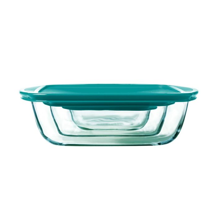 Plateau pour Four Pyrex Cook & Store 2,5 L 1,1 L 0,4 l Vert Rectangulaire 3 Pièces 1