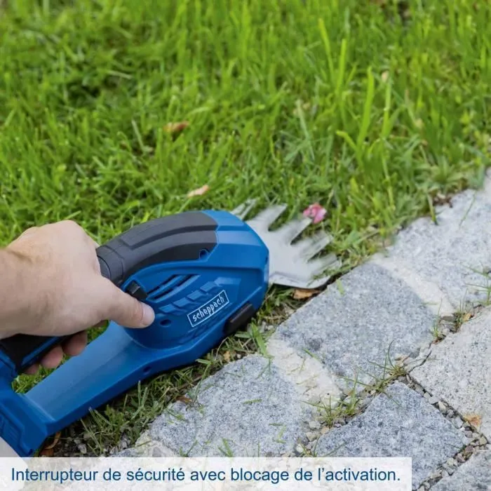 Scheppach C-HTGS200-X - Cisaille à gazon et taille-haie sans fil 2 en 1 - Batterie 20V IXES 2Ah avec chargeur Scheppach C-HTGS200-X - Cisaille à gazon et taille-haie sans fil 2 en 1 - Batterie 20V IXES 2Ah avec chargeur