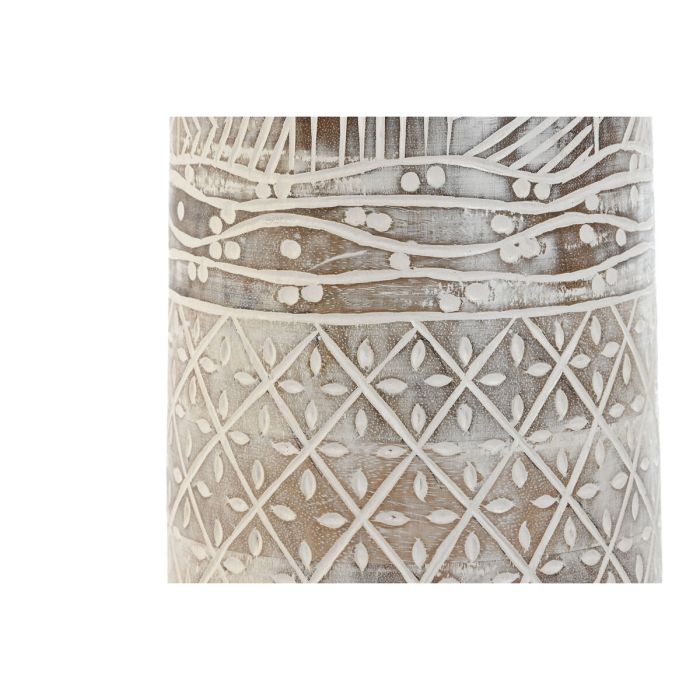 Vase Home ESPRIT Blanc Naturel Bois de manguier Colonial 15 x 15 x 22,5 cm 1