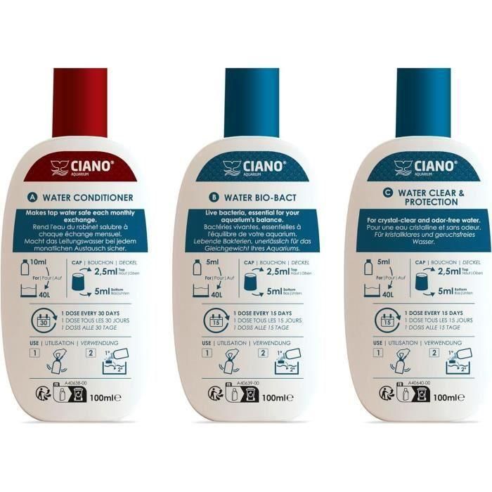 Traitement aquarium - CIANO - Pack Water Care 3 x 100 ml - Eau cristalline, santé poissons, entretien rapide 2 Traitement aquarium - CIANO - Pack Water Care 3 x 100 ml - Eau cristalline, santé poissons, entretien rapide 2