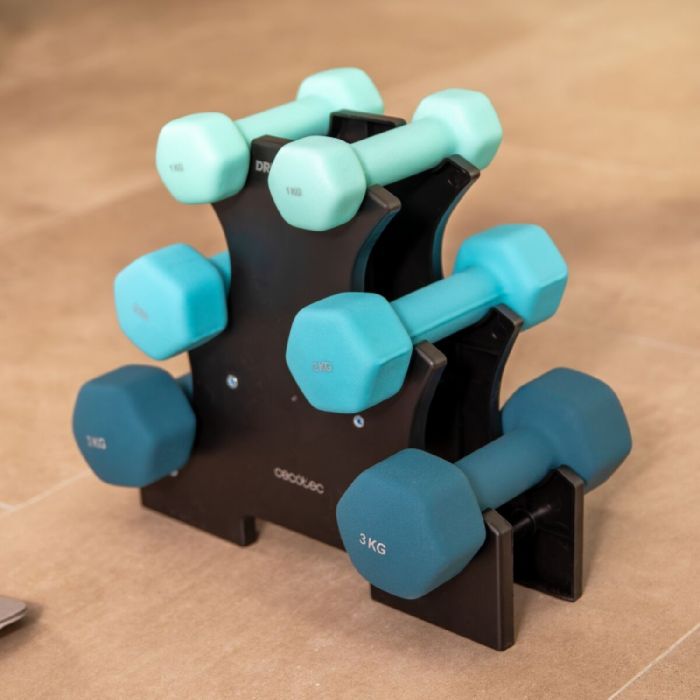 Haltères Cecotec DrumFit 1 kg 2 Kg 3 Kg Bleu 6 Unités 3