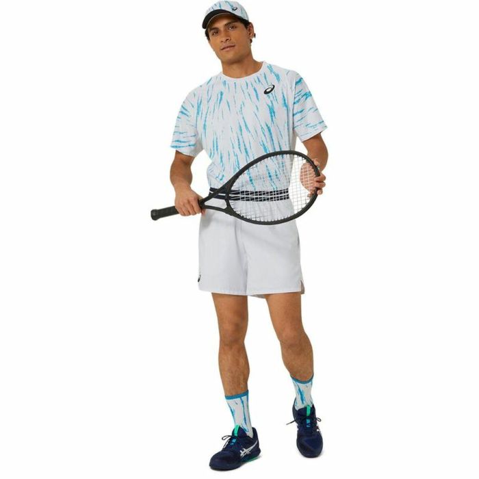 Maillot de Corps de Sport à Manches Coupe Asics Game Ss Top Blanc Bleu clair Tennis 1 Maillot de Corps de Sport à Manches Coupe Asics Game Ss Top Blanc Bleu clair Tennis 1