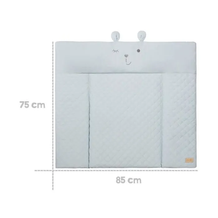 Roba - Matelas à langer Style - Visage d'ours Benny - 85 x 75 cm - Bleu clair - Doux et imperméable Roba - Matelas à langer Style - Visage d'ours Benny - 85 x 75 cm - Bleu clair - Doux et imperméable