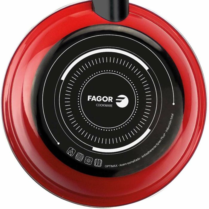 Poêle FAGOR Optimax Rouge Acier émaillé (Ø 28 cm) 2
