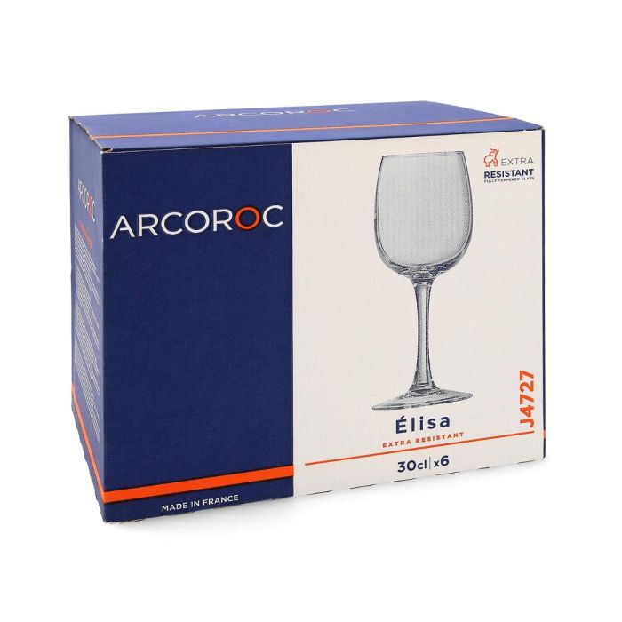 Caja 6 Copas Agua Vidrio Tensionado Elisa Arcoroc 30 cL 1