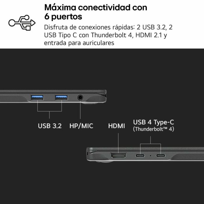 Ordinateur Portable LG 16Z90TS-G.AU99B 16" 32 GB RAM 1 TB SSD 13 Ordinateur Portable LG 16Z90TS-G.AU99B 16" 32 GB RAM 1 TB SSD 13